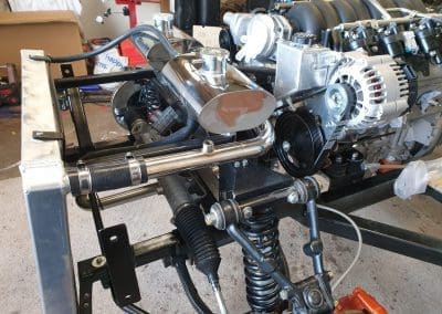Replica Cobra build showing engine and interior parts