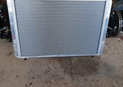 Replica Cobra build showing engine and radiator
