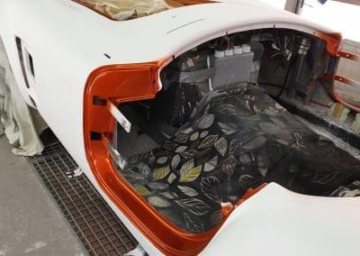 Replica Cobra build being painted with base coat