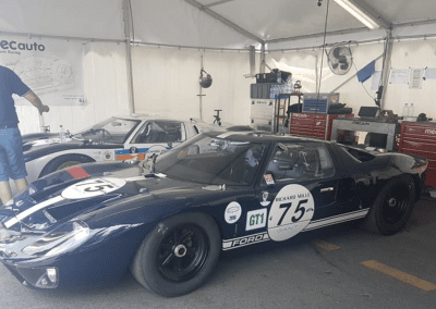 GT40 replica parked in garage